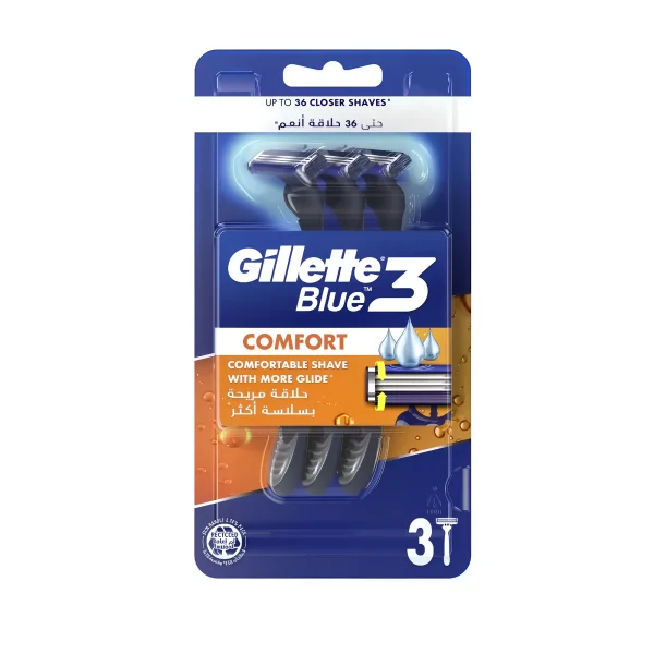 تیغ اصلاح ژیلت کامفورت Blue 3X بسته 3تایی