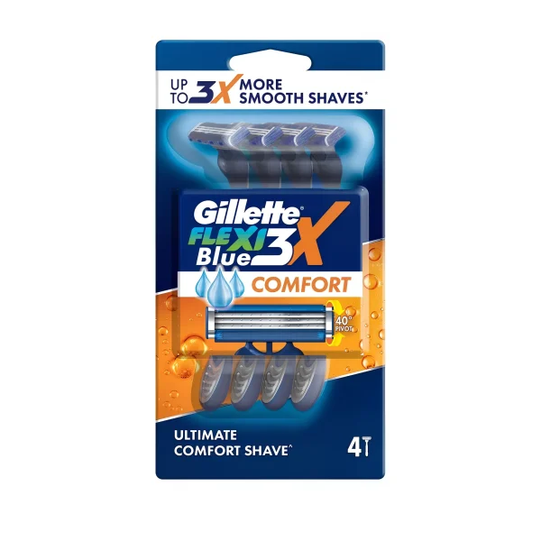 تیغ اصلاح ژیلت کامفورت Blue 3X بسته 4تایی