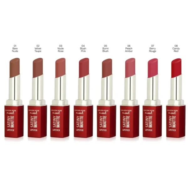 رنگبندی رژ لب جامد ساتینی