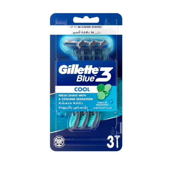 تیغ اصلاح ژیلت کول اکالیپتوس Blue 3 بسته 3تایی