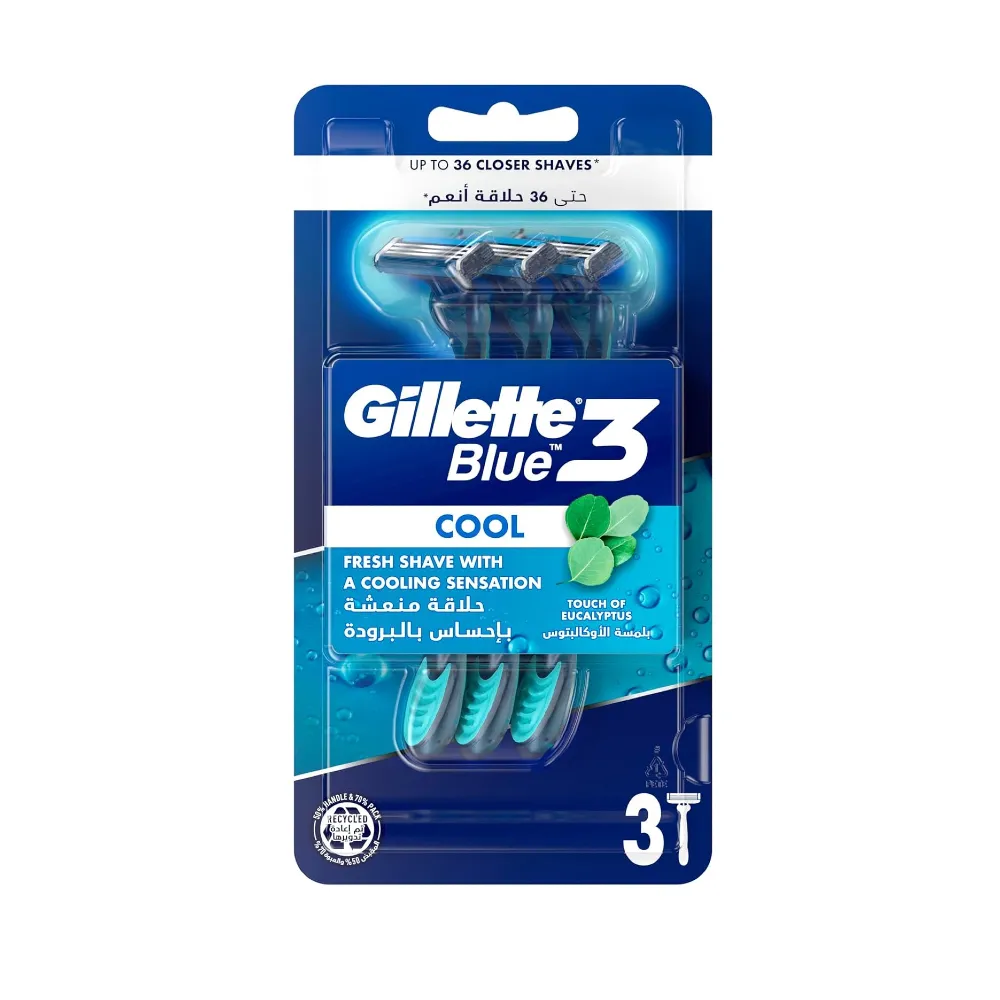 تیغ اصلاح ژیلت کول اکالیپتوس Blue 3 بسته 3تایی