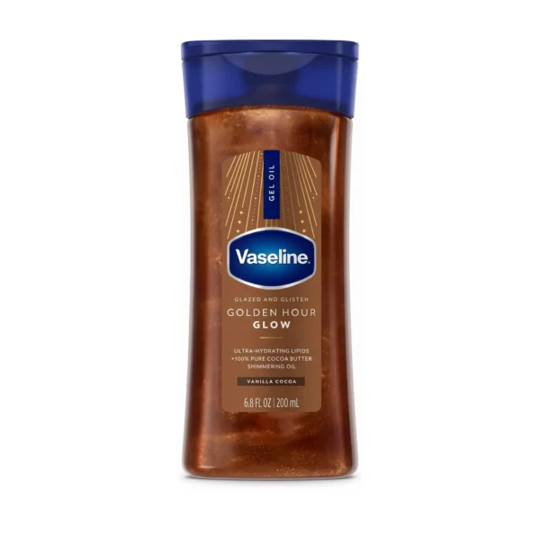 روغن بدن شاین‌دار وازلین Golden Hour Glow Vanilla Cocoa